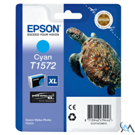 Original Epson C13T15724010/T1572 Tintenpatrone cyan 25.9ml