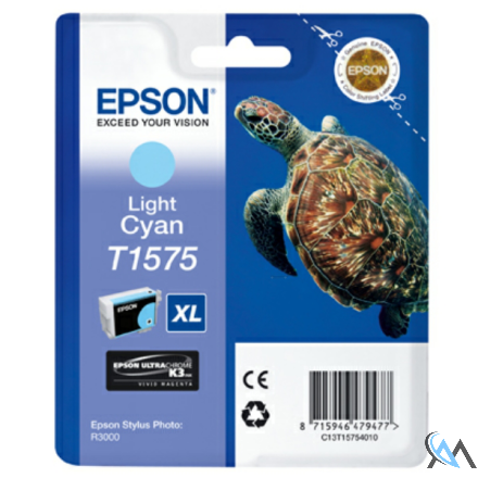 Original Epson C13T15754010/T1575 Tintenpatrone cyan hell 25.9ml