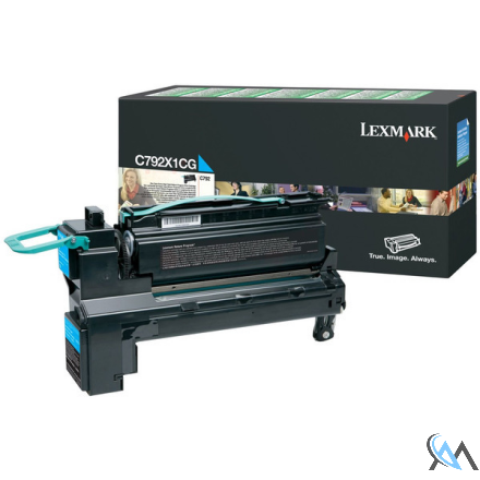 Original Lexmark C792X1CG Tonerkartusche cyan extra High-Capacity return program, 20.000 Seiten ISO/IEC 19798