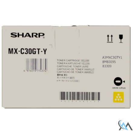 Original Sharp MXC-30GTY Toner-Kit gelb, 6.000 Seiten ISO/IEC 19752