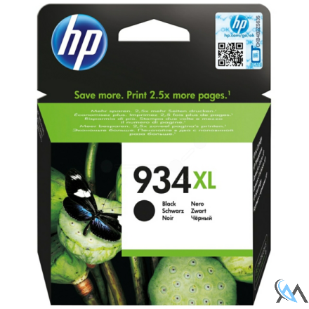 Original HP C2P23AE/934XL Tintenpatrone schwarz High-Capacity, 1.000 Seiten ISO/IEC 24711 25.5ml