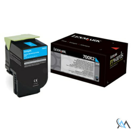 Original Lexmark 70C0X20/700X2 Toner-Kit cyan, 4.000 Seiten ISO/IEC 19798