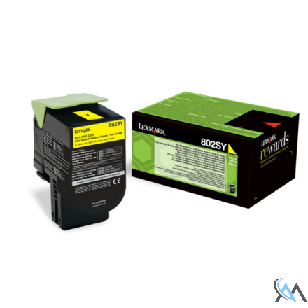 Original Lexmark 80C2SYE/802SY Toner-Kit gelb return program Projekt, 2.000 Seiten ISO/IEC 19798