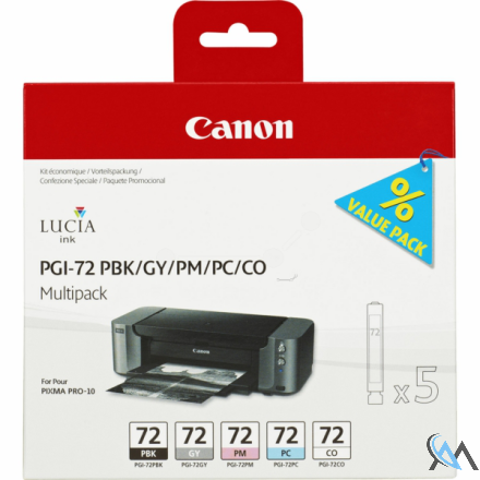 Original Canon 6403B007/PGI-72 Tintenpatrone MultiPack PBK,GY,PM,PC,CO 5x14ml VE=5