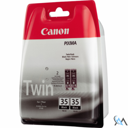 Original Canon 1509B012/PGI-35BK Tintenpatrone schwarz Doppelpack, 2x191 Seiten 9.3ml VE=2