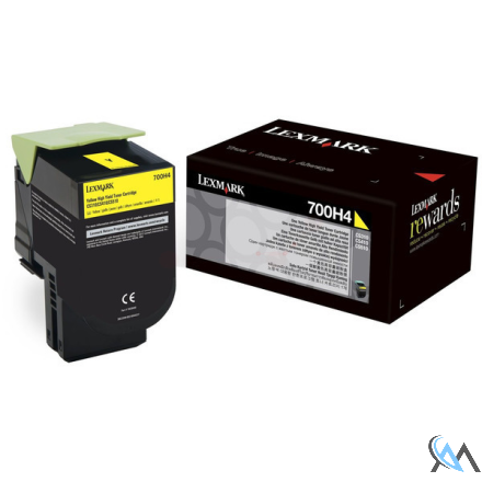 Original Lexmark 70C0H40/700H4 Toner-Kit gelb, 3.000 Seiten ISO/IEC 19798