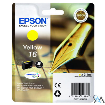 Original Epson C13T16244010/16 Tintenpatrone gelb, 165 Seiten 3.1ml