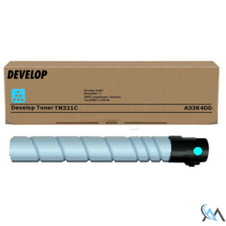 Original Develop A33K4D0/TN-321C Toner cyan, 25.000 Seiten/5%