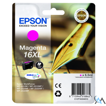 Original Epson C13T16334010/16XL Tintenpatrone magenta High-Capacity XL, 450 Seiten 6.5ml