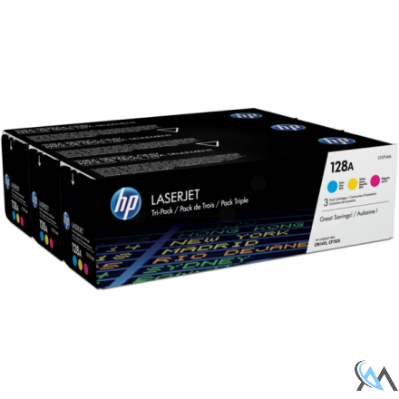 Original HP CF371AM/128A Toner MultiPack C,M,Y, 3x1.300 Seiten ISO/IEC 19798 VE=3