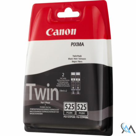 Original Canon 4529B010/PGI-525PGBK Tintenpatrone schwarz pigmentiert Doppelpack, 2x323 Seiten ISO/IEC 24711 19ml VE=2