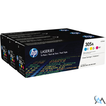 Original HP CF370AM/305A Tonerkartusche MultiPack C,M,Y, 3x2.600 Seiten ISO/IEC 19798 VE=3