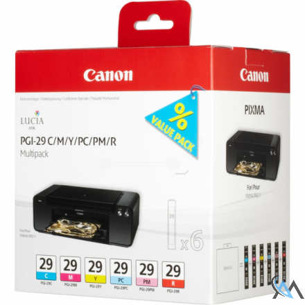 Original Canon 4873B005/PGI-29 Tintenpatrone MultiPack C,M,Y,PC,PM,RY VE=6