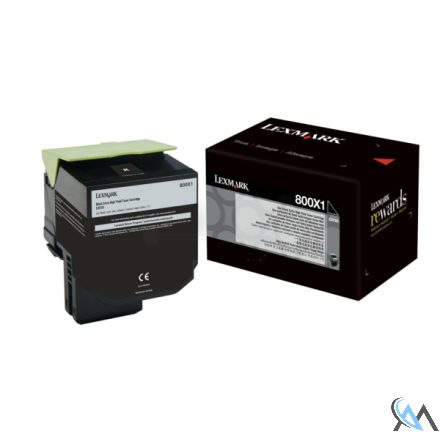 Original Lexmark 80C0X10/800X1 Toner-Kit schwarz extra High-Capacity, 8.000 Seiten ISO/IEC 19798