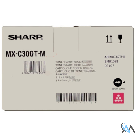 Original Sharp MXC-30GTM Toner-Kit magenta, 6.000 Seiten ISO/IEC 19752