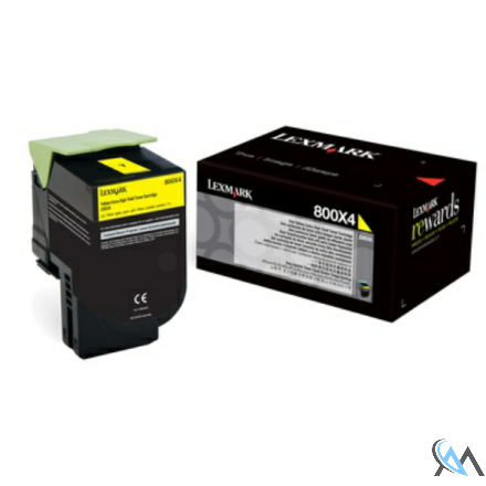 Original Lexmark 80C0X40/800X4 Toner-Kit gelb extra High-Capacity, 4.000 Seiten ISO/IEC 19798