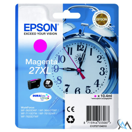 Original Epson C13T27134010/27XL Tintenpatrone magenta High-Capacity, 1.100 Seiten 10.4ml