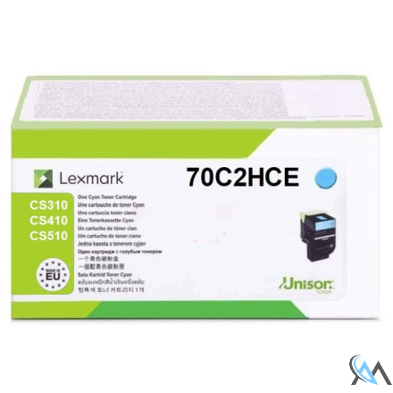 Original Lexmark 70C2HCE/702HC Toner-Kit cyan Projekt, 3.000 Seiten ISO/IEC 19798