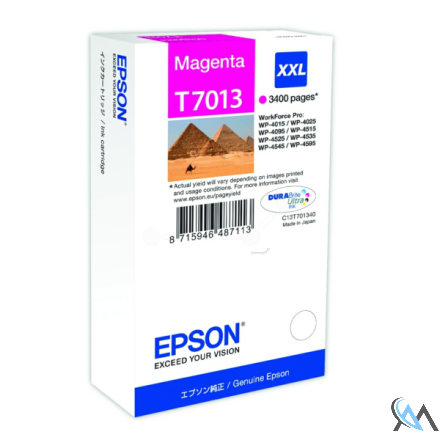 Original Epson C13T70134010/T7013 Tintenpatrone magenta XXL, 3.400 Seiten ISO/IEC 24711 34.2ml