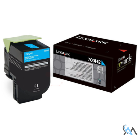 Original Lexmark 70C0H20/700H2 Toner-Kit cyan, 3.000 Seiten ISO/IEC 19798