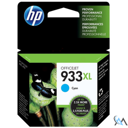 Original HP CN054AE/933XL Tintenpatrone cyan High-Capacity, 825 Seiten ISO/IEC 24711 8.5ml