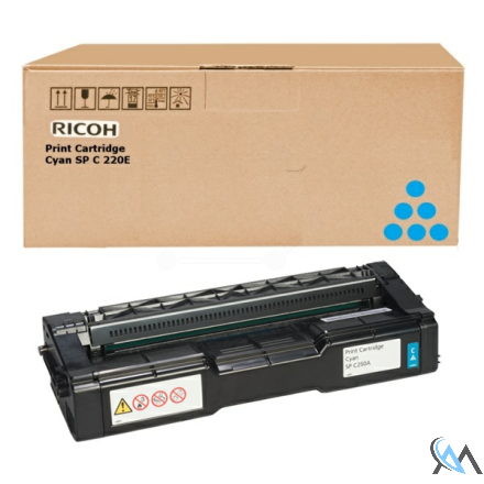 Original Ricoh 407544 Toner cyan, 1.600 Seiten ISO/IEC 19798