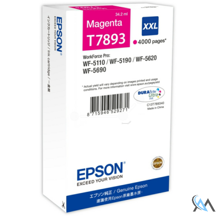 Original Epson C13T789340/T7893XXL Tintenpatrone magenta extra High-Capacity XXL, 4.000 Seiten 34.2ml