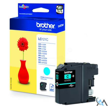 Original Brother LC-121C Tintenpatrone cyan, 300 Seiten ISO/IEC 24711 3.9ml