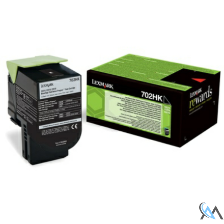 Original Lexmark 70C2HK0/702HK Toner-Kit schwarz return program, 4.000 Seiten ISO/IEC 19798