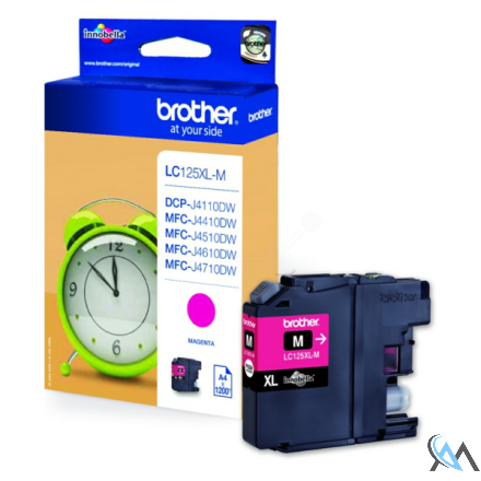 Original Brother LC-125XLM Tintenpatrone magenta, 1.200 Seiten ISO/IEC 24711 11ml