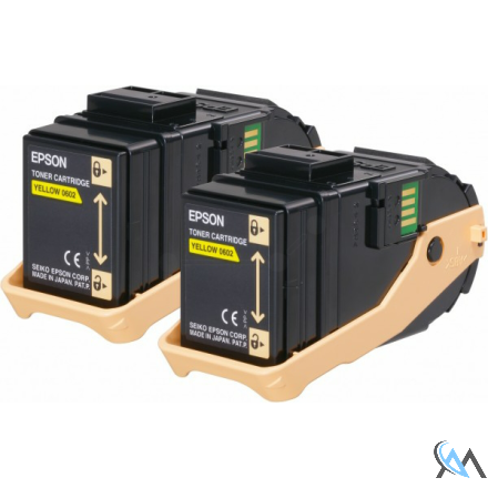 Original Epson C13S050606/0602 Tonerkartusche gelb, 2x7.500 Seiten VE=2