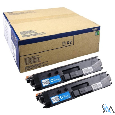 Original Brother TN-329CTWIN Toner-Kit cyan extra High-Capacity Doppelpack, 2x6.000 Seiten ISO/IEC 19798 VE=2