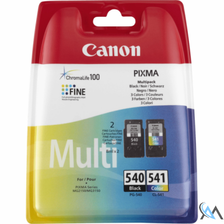 Original Canon 5225B006/PG-540+CL-541 Druckkopfpatrone Multipack schwarz + color 8ml 180pg+180pg VE=2