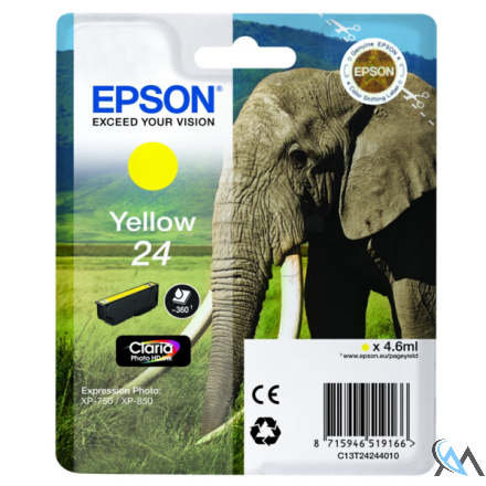 Original Epson C13T24244010/24 Tintenpatrone gelb, 360 Seiten 4,6ml