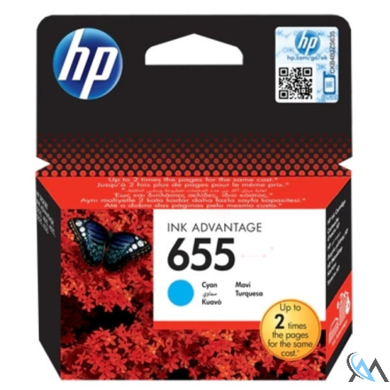 Original HP CZ110AE/655 Druckkopfpatrone cyan, 600 Seiten ISO/IEC 24711