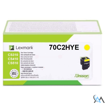 Original Lexmark 70C2HYE/702HY Toner-Kit gelb Projekt, 3.000 Seiten ISO/IEC 19798