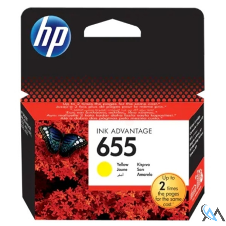 Original HP CZ112AE/655 Druckkopfpatrone gelb, 600 Seiten ISO/IEC 24711