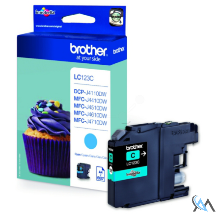 Original Brother LC-123C Tintenpatrone cyan, 600 Seiten ISO/IEC 24711 5,9ml