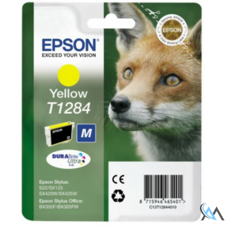 Original Epson C13T12844012/T1284 Tintenpatrone gelb, 225 Seiten 3,5ml