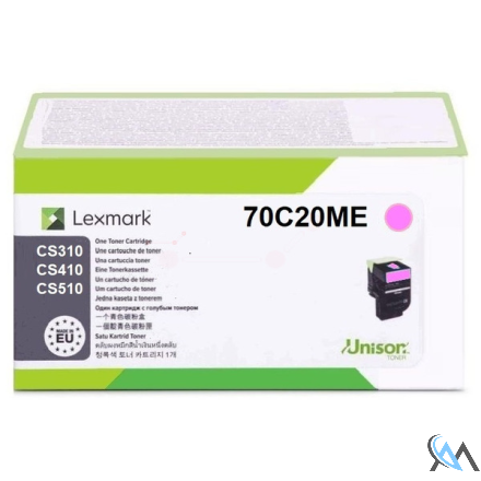 Original Lexmark 70C20ME/702M Toner-Kit magenta corporate, 1.000 Seiten ISO/IEC 19798