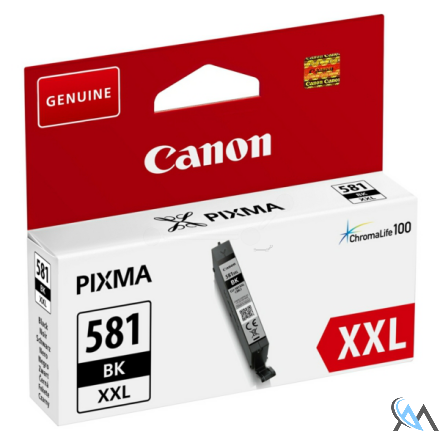 Original Canon 1998C001/CLI-581BKXXL Tintenpatrone schwarz extra High-Capacity, 6.360 Seiten ISO/IEC 19752 858 Fotos 11.7ml