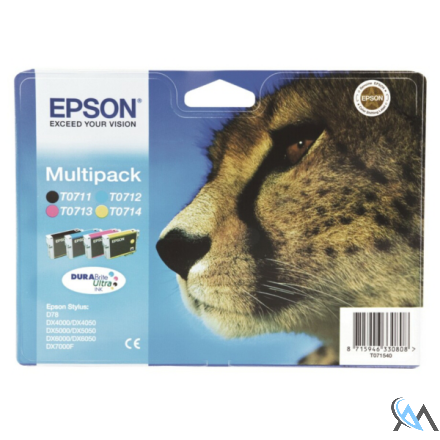 Original Epson C13T07154511/T0715 Tintenpatrone MultiPack Bk,C,M,Y Easy Mail 7,4ml+3x5,5ml VE=4