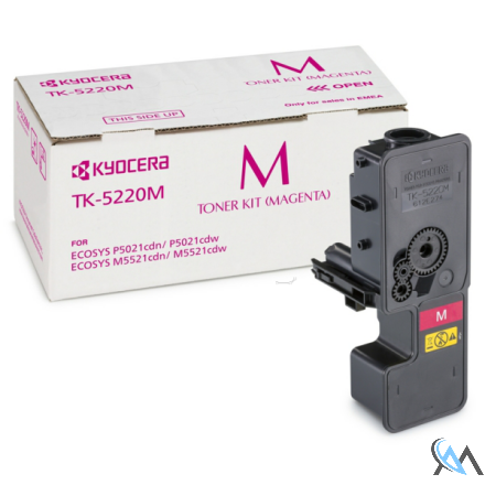 Original Kyocera 1T02R9BNL1/TK-5220M Toner-Kit magenta, 1.200 Seiten ISO/IEC 19752