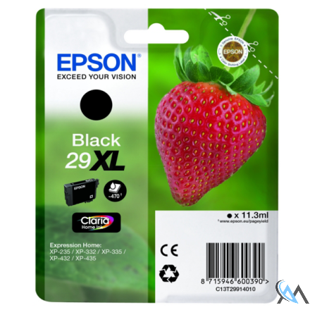 Original Epson C13T29914010/29XL Tintenpatrone schwarz High-Capacity, 470 Seiten ISO/IEC 24711 11.3ml