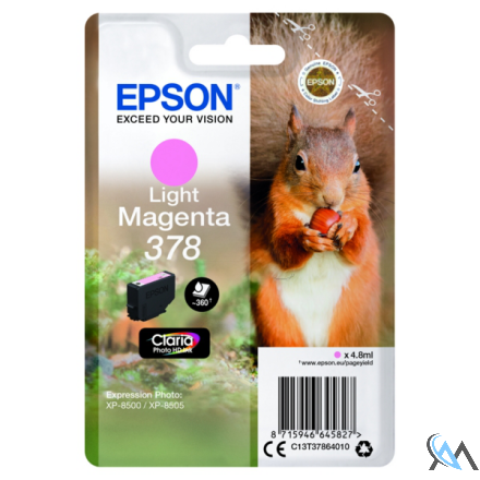 Original Epson C13T37864010/378 Tintenpatrone magenta hell, 360 Seiten 4,8ml