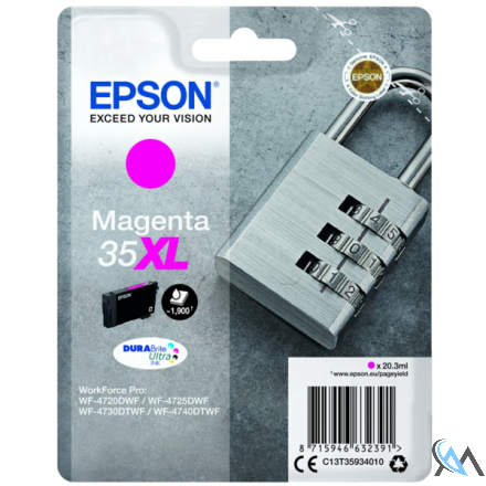 Original Epson C13T35934010/35XL Tintenpatrone magenta High-Capacity, 1.900 Seiten 20,3ml