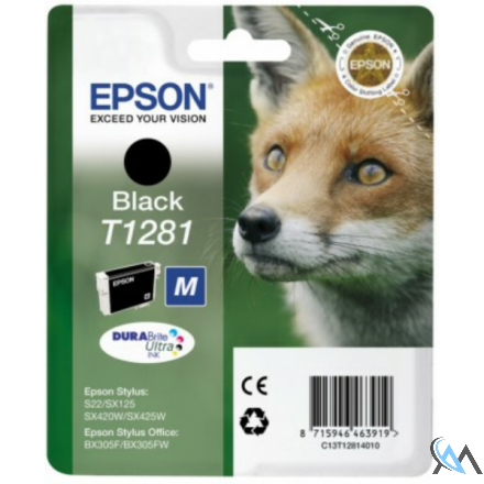 Original Epson C13T12814012/T1281 Tintenpatrone schwarz, 170 Seiten 5,9ml