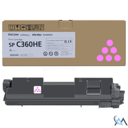 Original Ricoh 408186/SPC360HE Toner-Kit magenta High-Capacity, 5.000 Seiten ISO/IEC 19752