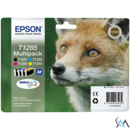 Original Epson C13T12854012/T1285 Tintenpatrone MultiPack Bk,C,M,Y 5,9 ml + 3x3,5 ml VE=4