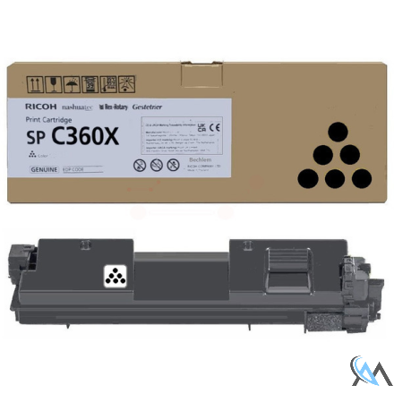 Original Ricoh 408250/SPC360X Toner-Kit schwarz extra High-Capacity, 10.000 Seiten ISO/IEC 19752